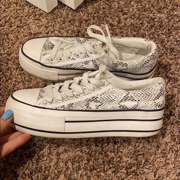 snakeskin converse platform